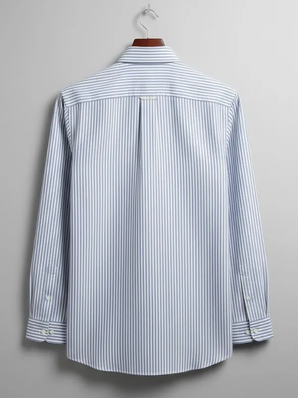 Men Blue Striped Regular Fit Cotton Formal Shirt