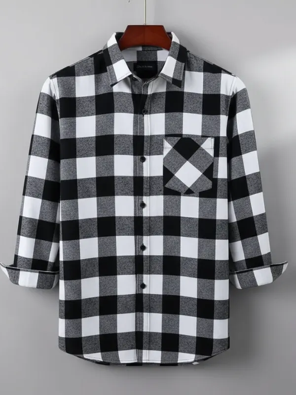 Men Checkered Flannel Regular Fit Casual Shirt
