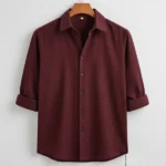 Men Checkered Flannel Regular Fit Casual Shirt Dark red