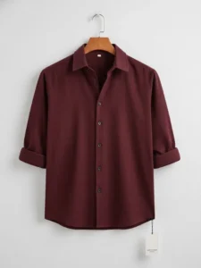 Men Checkered Flannel Regular Fit Casual Shirt Dark red
