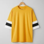 Men Colorblock Oversized Round Neck T-Shirt Yellow Color