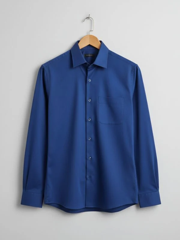 Men Slim Fit Solid Classic Collar Formal Shirt Blue Color