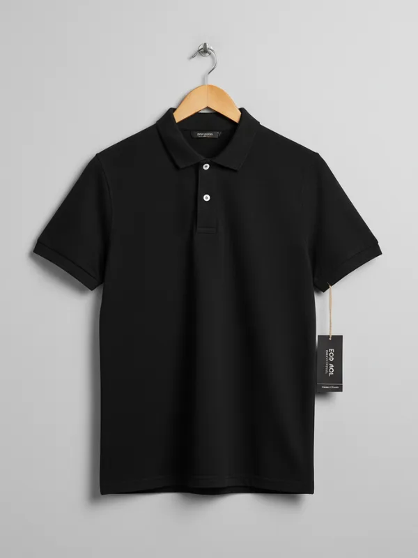 Men Solid Pique Polo T-Shirt (Short Sleeve)