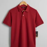 Men Solid Piqué Polo T-Shirt (Short Sleeve) Red Color