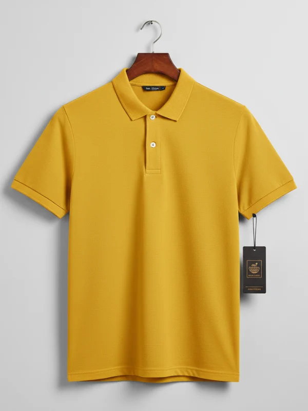 Men Solid Pique Polo T-Shirt (Short Sleeve)