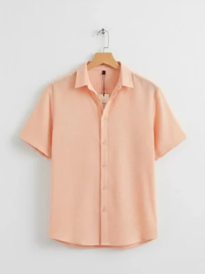 Men Textured Weave Casual Long Sleeve Shirt